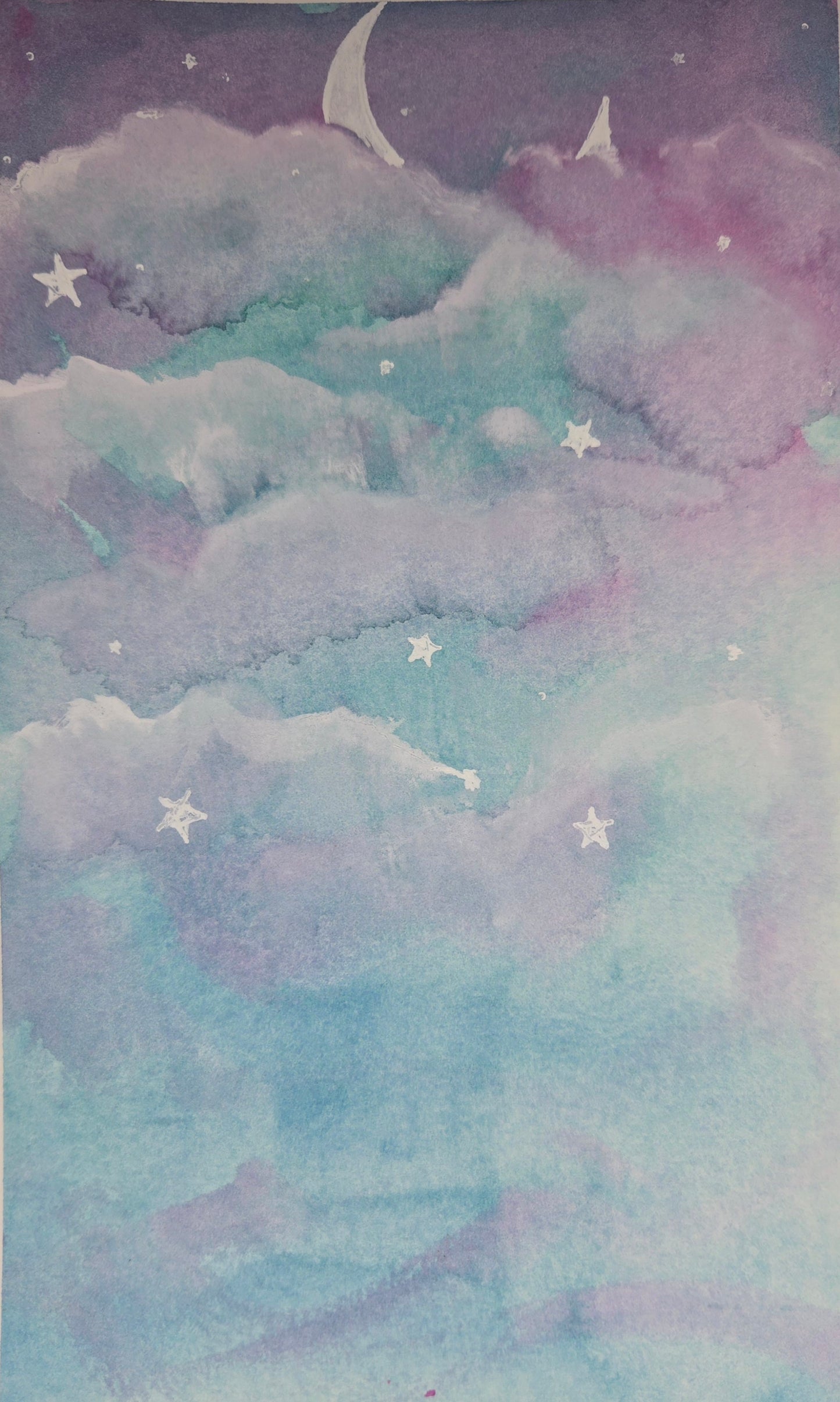 6x9 in Original Watercolors - Night Sky