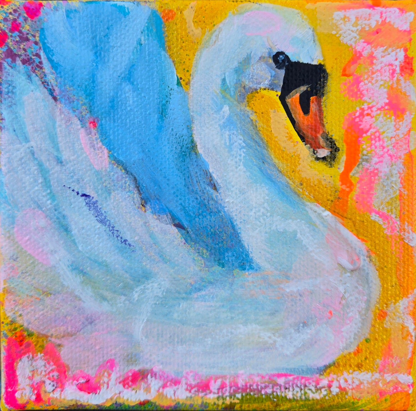 Luminous Swan Song 4" x 4"