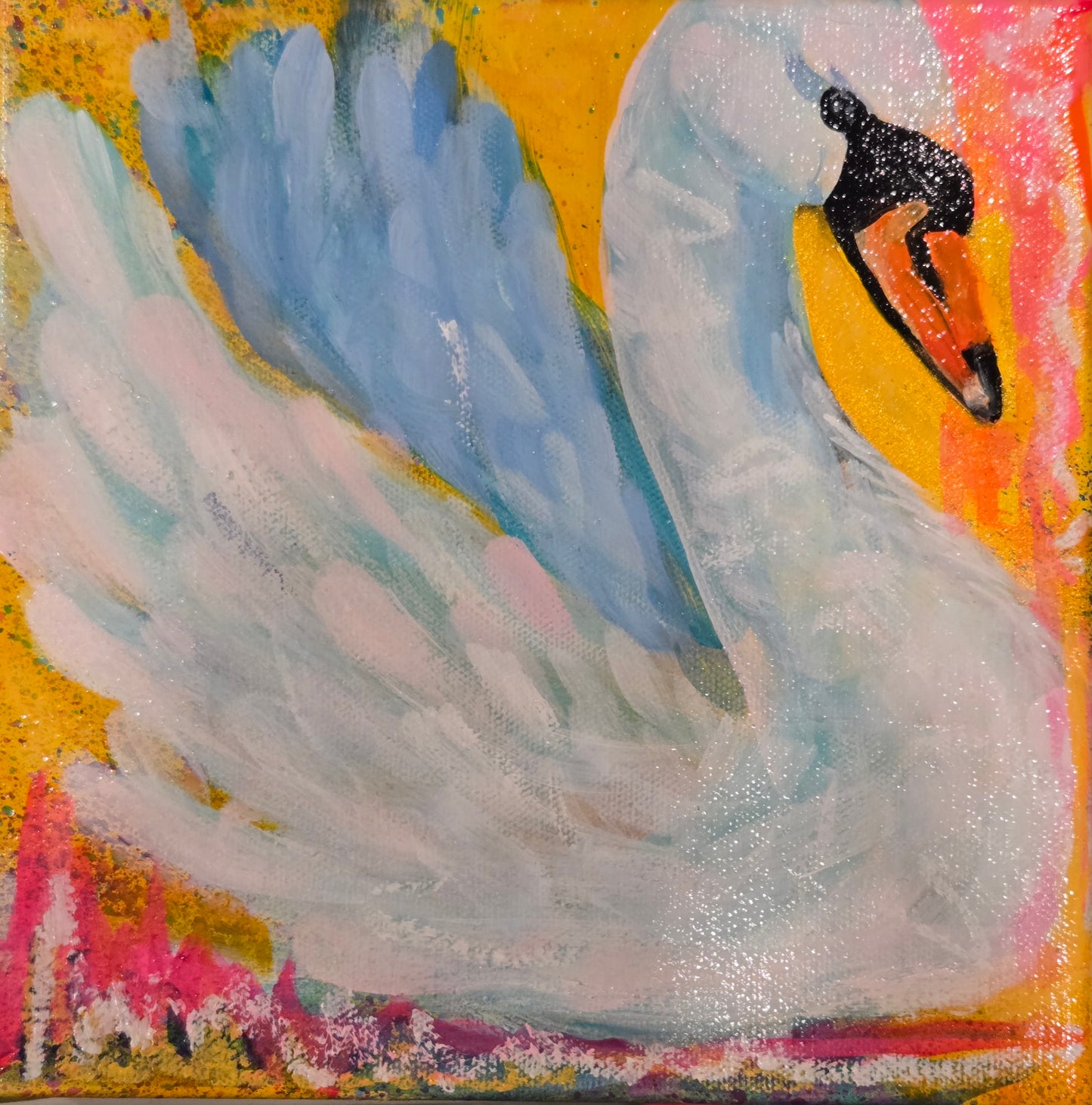 Luminous Swan Song 6" x 6"