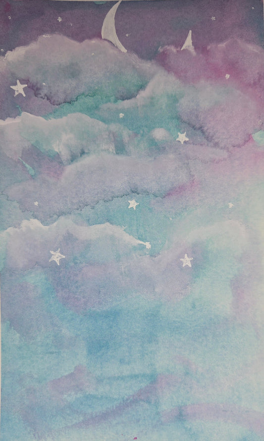 6x9 in Original Watercolors - Night Sky