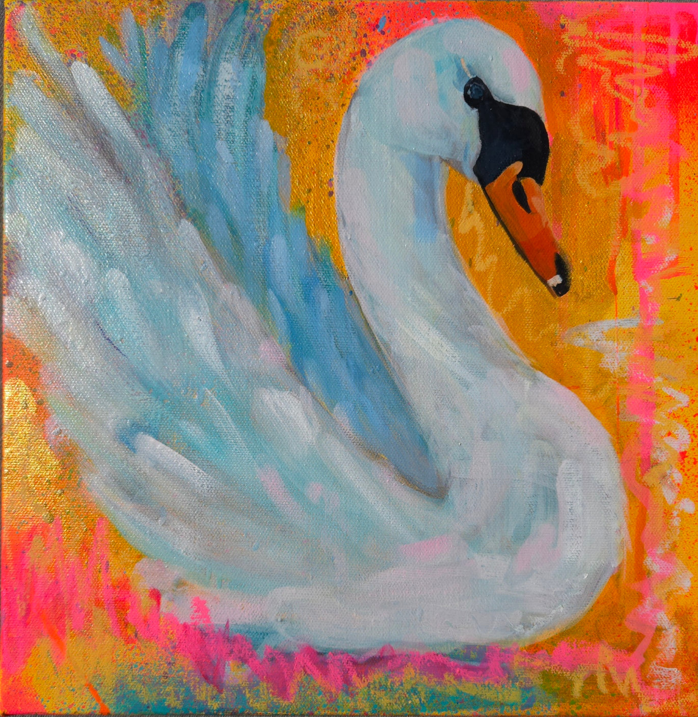Luminous Swan Song 12" x 12"